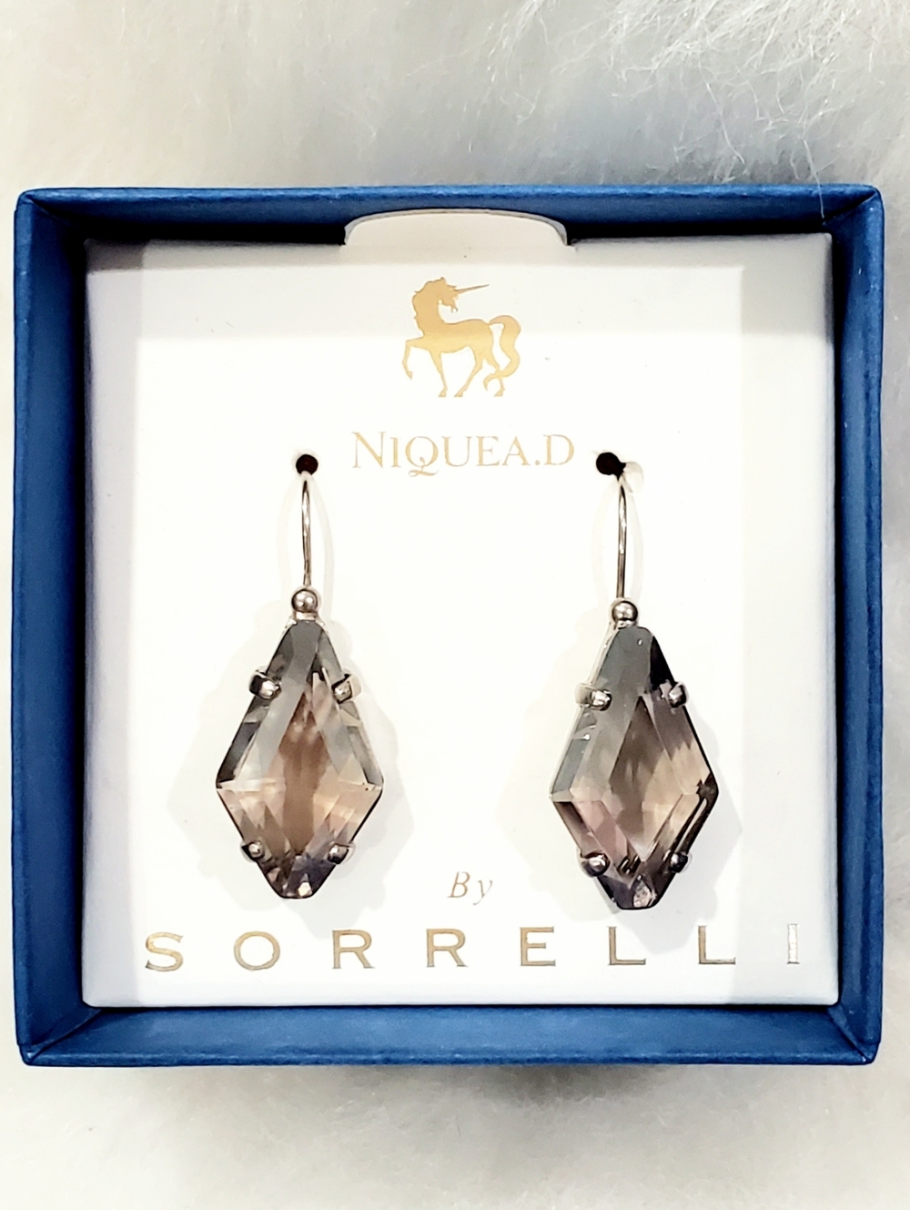 NIQUEA.D By SORRELLI Diamond Cut Smokey Quartz Drop Earrings